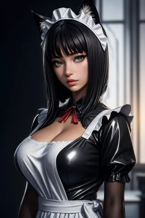 Beautiful black latex woman, olhos azuis, coberta com rosas vermelhas iluminadas, bright blue white glowing heart, visible from human, noite, Colouring, photography hyper-detailed cinematic hdr lighting, softbox lighting, Detalhe extremo, 8k, 3D-rendering, Hiper realista, NVIDIA,