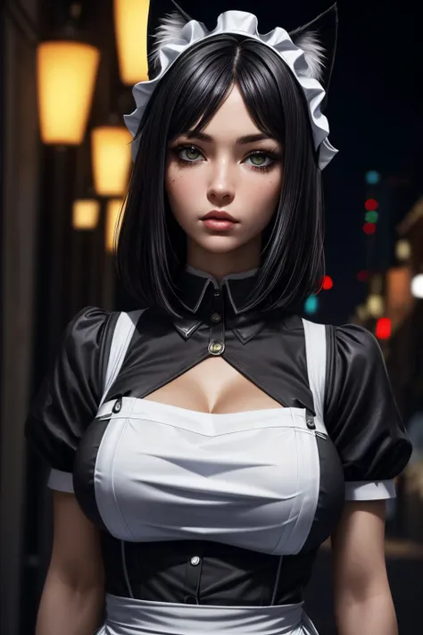 (ultra realistic,32k,RAW photo:1.1),(high detailed skin:1.1), 8k uhd, dslr, high quality, film grain, (makeup, mascara:1.1), lips,(thick\lips\),
(shiny glossy translucent clothing:1.1), <lora:chloerollo-nvwls-v1:0.7>chloe rollo, cat ears, maid headdress, white apron, pantyhose, (green eyes:0.5), <lora:add_detail:0.77>, huge breast, (upper body:1.2),
propped up on one hand (sitting or standing),
(busty:1.1) , (chubby:0.1),(volumetric lighting:1.2), <lora:LowRA:0.4>, dark theme dreamweaver's haven, surreal landscapes, lucid dreams, sanctuary for dreamweavers