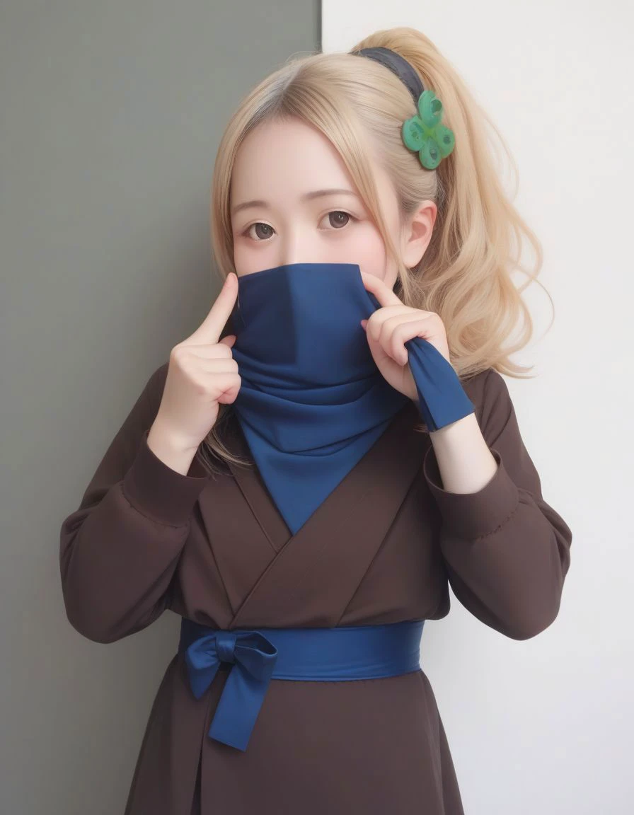 score_9, score_8_up, score_7_up, best quality, masterpiece, source_anime, [photo, irl, real, eye_focus, ultrarealistic, photorealistic, natural skin, detailed skin:0.3]
1girl, [krile ff5, ninja::0.5], ponytail, blue hair, tie,hair ornament, blue scarf, scarf over mouth, kimono, obi, running, finger to mouth,
(friendly:0.4), blonde hair, [:(half-closed_eyes:1.0):0.1], covering_mouth
<lora:krile ff5PonyXL-v2:1:step=0-12>