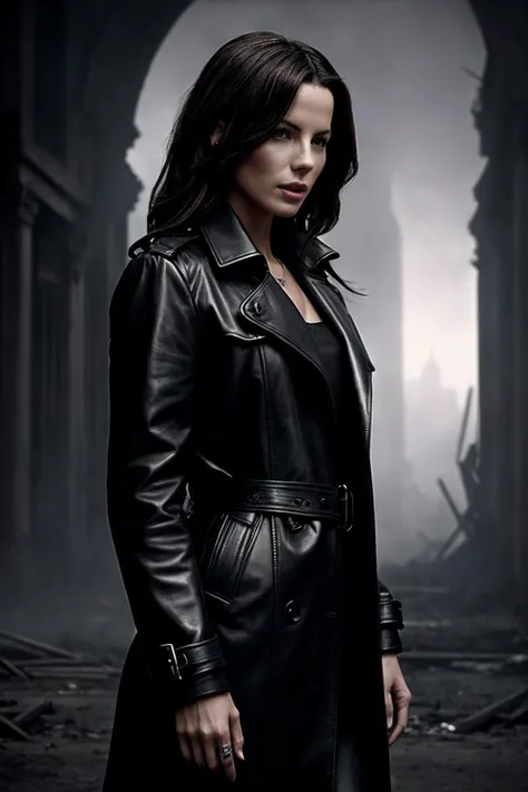 KateB_SoloTI_v1,
(In a sleek black leather trench coat, with a silver pendant, for a dark and mysterious look),
(A deserted city at dusk, with shadows creeping through the ruins, tense atmosphere:1.3),
(seductive:1.3),(analog, cinematic, film grain, hazy atmosphere, cinematic shot:1.3),
<lora:add_detail:0.6>,<lora:LowRa:0>, PA7_Portrait-MCU,