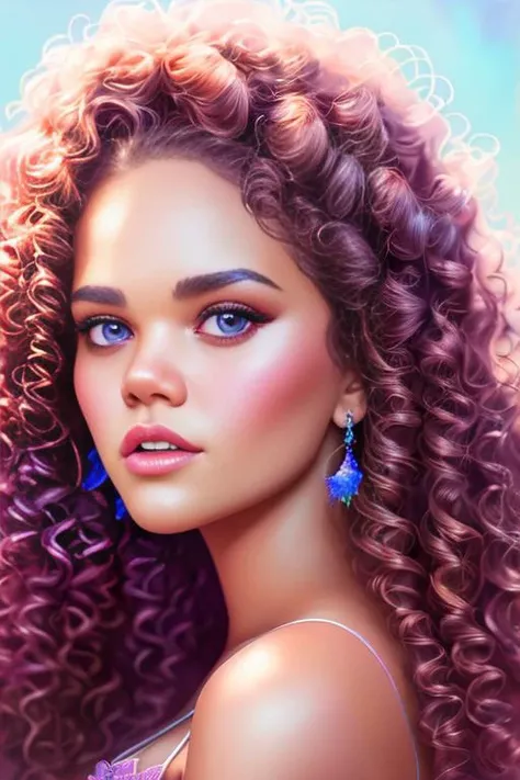 madpett is the queen of rainbow magic, anime Character Design, Unreal Engine, Beautiful, Tumblr Aesthetic,  Hd Photography, Hyperrealism, Beautiful Watercolor Painting, Realistic, Detailed, Painting By Olga Shvartsur, Svetlana Novikova, Fine Art