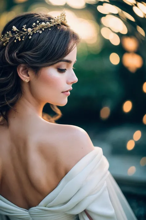 JennaC_SoloTI_v1,
(Flowing draped gown adorned with shimmering jewels, a golden laurel crown resting atop cascading curls, ethereal glow emanating from her presence),
(Divine realm with marble pillars reaching to the heavens, celestial gardens filled with blooming flowers, shimmering fountains reflecting the light of distant stars, angelic choirs singing harmonies, a gentle breeze carrying the scent of ambrosia:1.3),
(seductive:1.3),(analog, cinematic, film grain, hazy atmosphere, cinematic shot:1.3), 
<lora:add_detail:0.6>,<lora:LowRa:0>, PA7_Portrait-MCU,