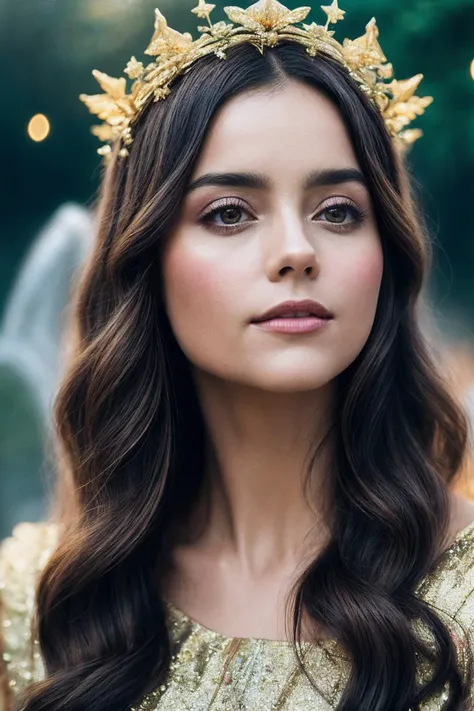 JennaC_SoloTI_v1,
(Flowing draped gown adorned with shimmering jewels, a golden laurel crown resting atop cascading curls, ethereal glow emanating from her presence),
(Divine realm with marble pillars reaching to the heavens, celestial gardens filled with blooming flowers, shimmering fountains reflecting the light of distant stars, angelic choirs singing harmonies, a gentle breeze carrying the scent of ambrosia:1.3),
(seductive:1.3),(analog, cinematic, film grain, hazy atmosphere, cinematic shot:1.3), 
<lora:add_detail:0.6>,<lora:LowRa:0>, PA7_Portrait-MCU,