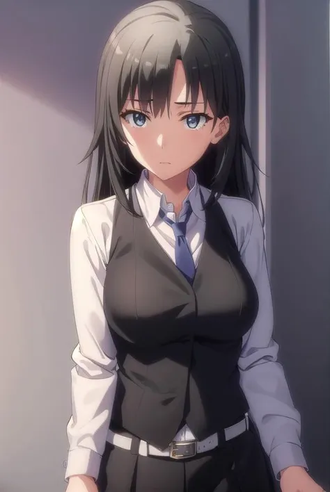 shizukahiratsuka, <lora:shizuka hiratsuka s2s3-lora-nochekaiser:1>,
shizuka hiratsuka, long hair, black hair, (black eyes:1.5),
BREAK necktie, belt, vest,
BREAK indoors, classroom,
BREAK looking at viewer, (cowboy shot:1.5),
BREAK <lyco:GoodHands-beta2:1>, (masterpiece:1.2), best quality, high resolution, unity 8k wallpaper, (illustration:0.8), (beautiful detailed eyes:1.6), extremely detailed face, perfect lighting, extremely detailed CG, (perfect hands, perfect anatomy),