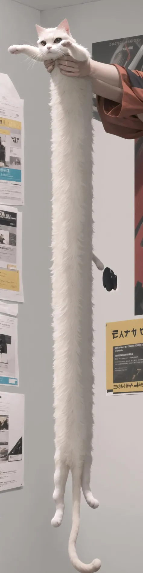High Quality, Masterpiece, <lora:LongcatMemeSolo:1.3>, incrslcmsolo, full body, simple background, white background, cat