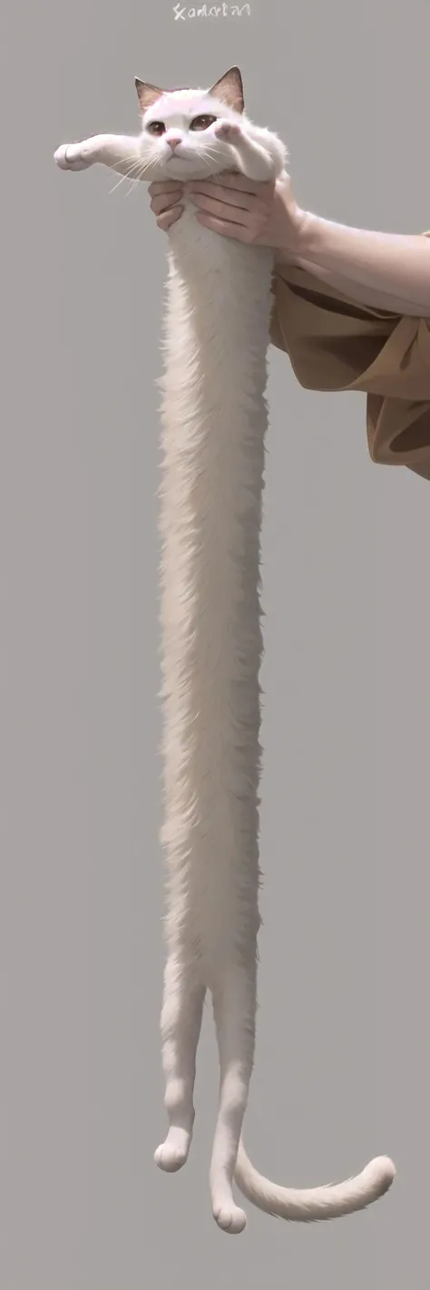 High Quality, Masterpiece, <lora:LongcatMemeSolo:1.3>, incrslcmsolo, full body, simple background, white background, cat