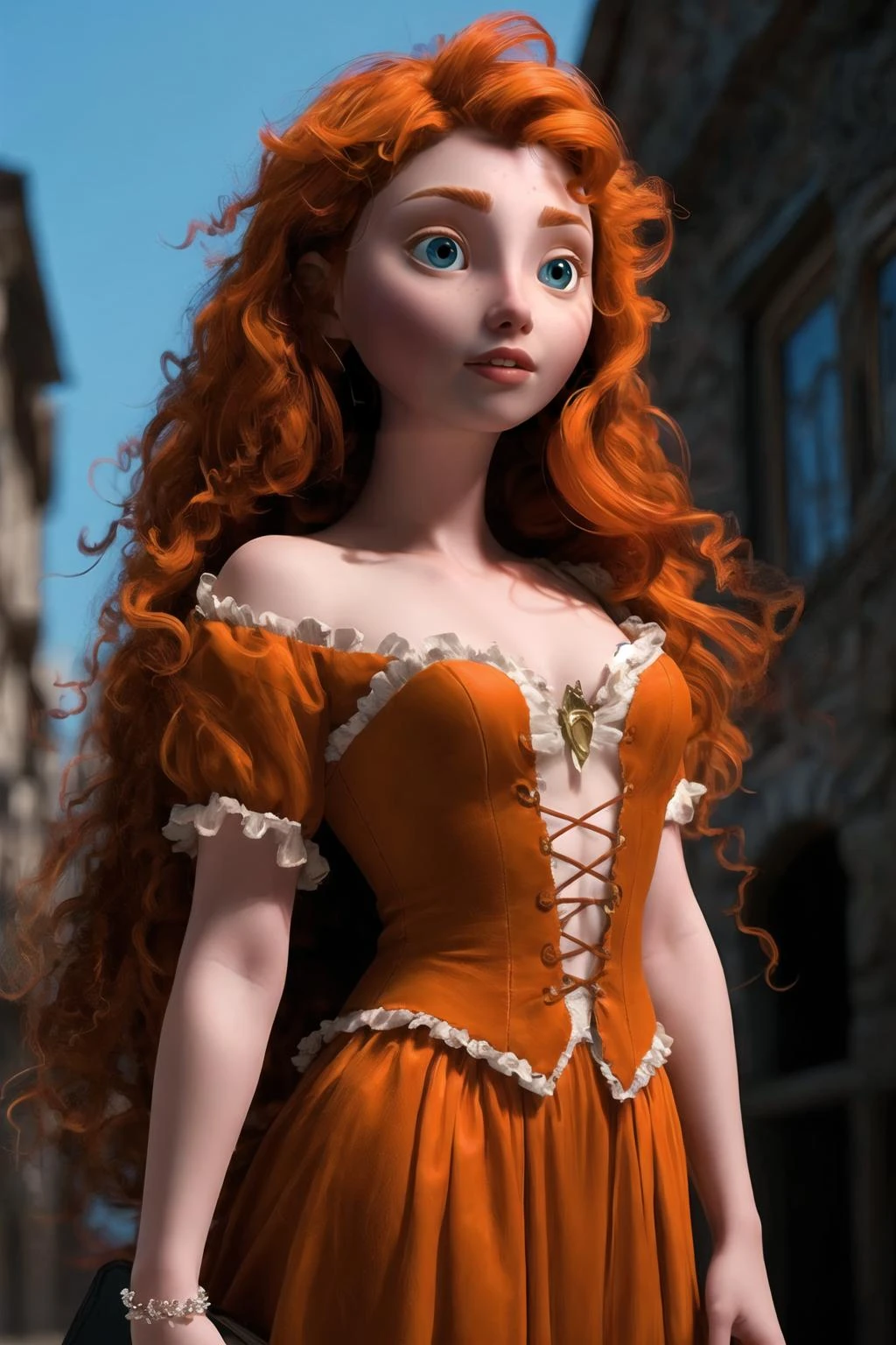 (masterpiece, best quality, ultra-detailed:1.1), 1girl, orange_hair, red_hair,, (gorgeous, beautiful, enchanting:1.3), <lora:MERIDA_V1:0.8>