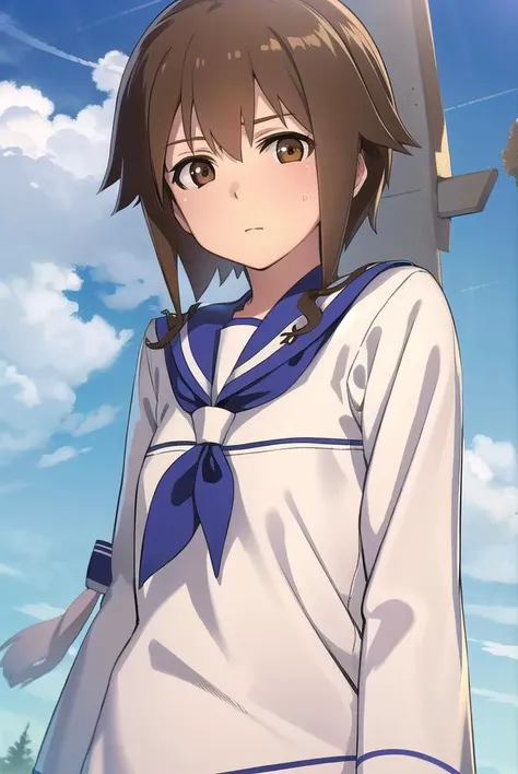 junkotakei, <lora:junko takei manga-lora-nochekaiser:1>,
junko takei, short hair, brown hair, animal ears, (brown eyes:1.7), dog ears, sidelocks,
BREAK school uniform, swimsuit, school swimsuit, swimsuit under clothes, serafuku, blue sailor collar, long sleeves,
BREAK outdoors, nature, forest, trees, grass, sun, sky, clouds,
BREAK looking at viewer,
BREAK <lyco:GoodHands-beta2:1>, (masterpiece:1.2), best quality, high resolution, unity 8k wallpaper, (illustration:0.8), (beautiful detailed eyes:1.6), extremely detailed face, perfect lighting, extremely detailed CG, (perfect hands, perfect anatomy),