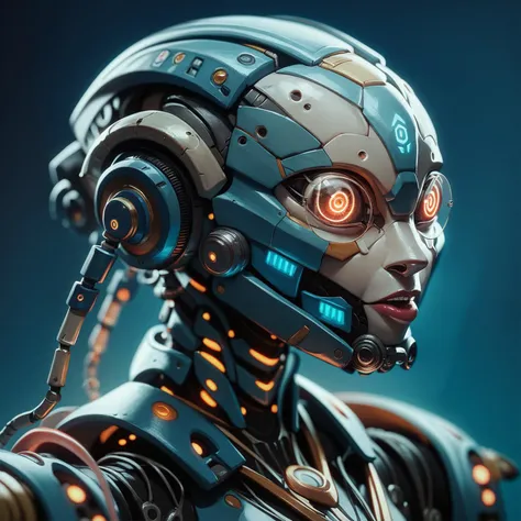 score_9, score_8, score_8_up, score_7_up, score_6, rating_safe, cinematic photoshot, highly detailed robot face, intricate wiring, black, blue, cyborg robot head, electrical components, translucent skin, energy discharges, large camera eyes, mechanical parts, pulsing tubes, realistic, exciting <lora:prbt1:1.4>