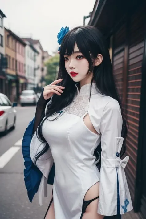 ultra-detailed,highly detailed,best quality,masterpiece,illustration,
1girl, gftype95, type 95 \(girls' frontline\),cosplay, upper body,
chinese clothes,china dress,long dress, frilled sleeves, long sleeves, clothing cutout,
<lora:gftype95_v1_04:0.6>