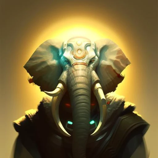 Portrait of an Loxodon_Person Artificer, Medieval, Volumetric lighting, concept art, brush stroke style, artstation, trending, highly detailed, art by greg rutkowski