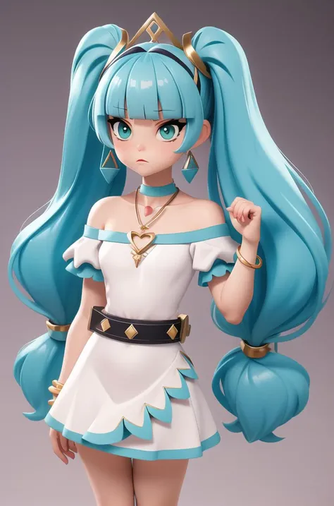 1girl , armlet, bare shoulders , blue gemstone , blue hair , blush , bracelet , breasts , clothing cutout, collarbone , dress , eyelashes, gem, green eyes , hair ornament , hands up , heart , jewelry , long hair , looking at viewer , ring, short sleeves , shoulder cutout , sidelocks , simple background , small breasts , solo , symbol-shaped pupils, (triangle-shaped pupils), twintails , white background , white dress , wristlet , anklet, aqua hair, blunt bangs , blurry , triangle bracelet, full body , green eyes , hair between eyes , hair ornament , gold jewelry , long hair , looking at viewer , pendant choker , ruins , short sleeves , sidelocks , small breasts , spread arms, thighlet, twintails , x hair ornament, genshin anemo vision