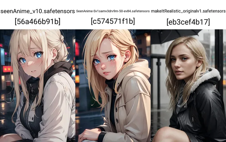 Beautiful depressed and crying young blond woman sitting outside in the cold rain, unreal engine 5 rendered, incredibly highly detailed and realistic, 8 k, sharp focus, studio quality, 8k, high quality, high resolution, 4k, hd, (well designed face), amazing face, (super detailed), very expressive eyes