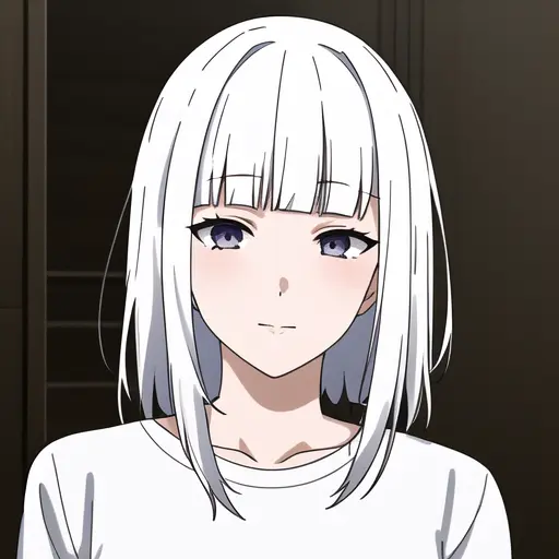 masterpiece, best quality, <lora:NashiroYasuhisa_v1:1>, white hair, solo, 1girl, yasuhisa_nashiro, bangs, blunt bangs