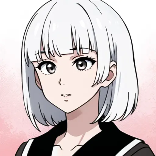 masterpiece, best quality, <lora:NashiroYasuhisa_v1:1>, white hair, solo, 1girl, yasuhisa_nashiro, bangs, blunt bangs