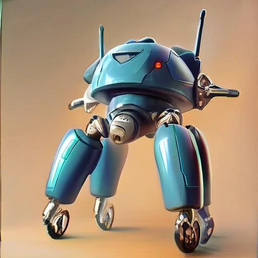 score_9,score_8_up,score_7_up,score_6_up,score_5_up,score_4_up,  <lora:Tachikoma:0.5> Tachikoma, signature, robot, mecha, science fiction, realistic, blue colored robot, robot tank, four legs, two arms,