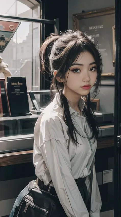at a museum ((best quality)), ((masterpiece)) <lora:Asian_Urban_Gal:1> beautiful face
