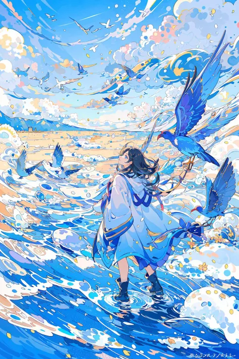 (masterpiece:1.2), best quality,PIXIV,
fairy tale style,cloud, water, 1girl, bird, outdoors, sky, solo, tree, grass, scenery
<lora:fairy tale style-000016:0.7>