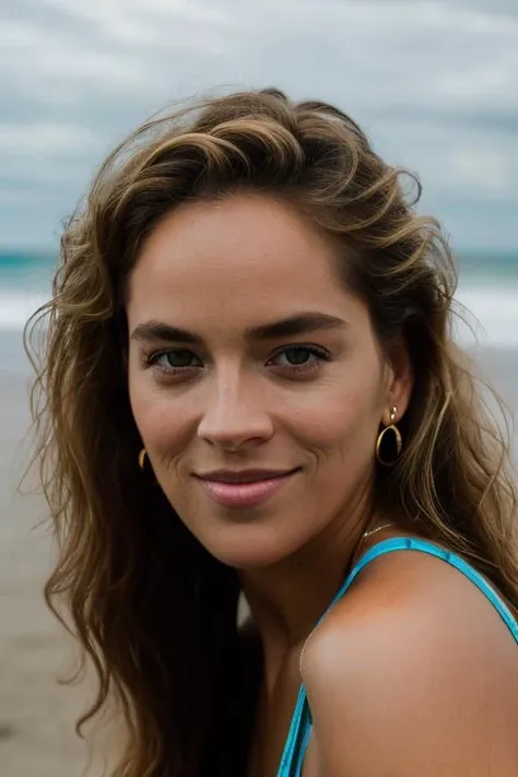 Realistic photo of a beautiful sh4r0ns-v2 woman,   1girl, solo, long hair, looking at viewer, (((blonde hair))), jewelry, upper body, earrings, parted lips, teeth, lips, messy hair, curly hair, realistic, soft lighting, professional Photography, Photorealistic, detailed, RAW, analog, sharp focus, 8k, HD, DSLR, high quality, Fujifilm XT3, film grain, award winning, masterpiece<lora:sh4r0ns-v2:1.0>