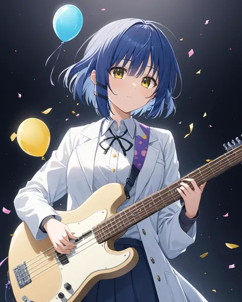 breathtaking,yamada_ryo,1girl, balloon, solo, mole_under_eye, white_background, holding, long_sleeves, mask_on_head, guitar, simple_background, closed_mouth, collared_shirt, confetti, hair_ornament, white_coat, labcoat, skirt, bass_guitar
<lora:yamada_ryo_image1086_2023-11-22:1>. . gorgeous,key visual, vibrant, studio anime,award-winning, professional, highly detailed,high budget, cinemascope