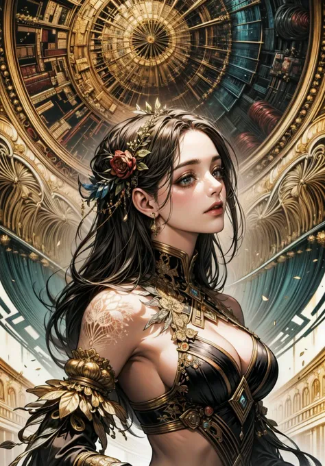 (masterpiece, top quality, best quality, official art, beautiful and aesthetic:1.2), (1girl), extreme detailed,(fractal art:1.3),colorful,highest detailed