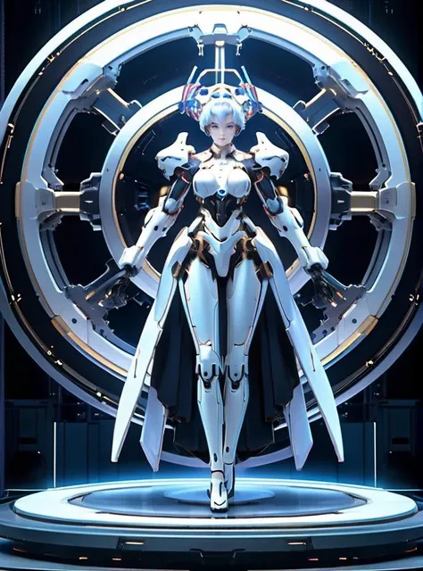 1girl, Arcana, android, breasts, full body, halo, joints, looking at viewer, mecha musume, mechanical parts, robot joints, science fiction, solo, standing, white hair
<lora:Arcana_XL:0.65>