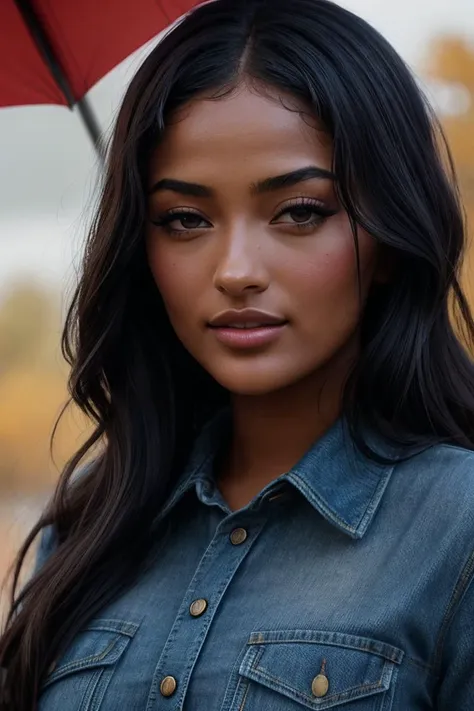photo of beautiful (EPM4r1lynM3l0:0.99), a woman in ( beautiful scenery, city[::3], heavy rain, raining :1.1), perfect hair, wearing ( denim  :1.2), modelshoot style, (extremely detailed CG unity 8k wallpaper), professional majestic (photography by cindy sherman  :1.1), ( Canon EOS Rebel T7 DSLR Camera ), 24mm, exposure blend, hdr, faded, extremely intricate, High Detail, Sharp focus, dramatic, soft cinematic light, (looking at viewer), (detailed pupils), cute smile, 24mm, 4k textures, soft cinematic light, adobe lightroom, photolab, elegant, ((((cinematic look)))), soothing tones, insane details, hyperdetailed, low contrast, ("I've got a bad feeling about this.":1.1), ( Autumn :1.2 )