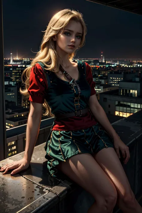 (masterpiece, highres) <lora:add_detail:0.5>, <lora:epi_noiseoffset2:1>, <lora:PriscillaW:0.8>
PriscillaW, 1girl, solo, long hair, blonde hair, green eyes, cityscape, at night, on top of a skyscraper, short dress, tight, shiny