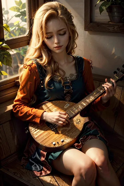 (masterpiece, highres) <lora:add_detail:0.5>, <lora:epi_noiseoffset2:1>, <lora:PriscillaW:0.8>
PriscillaW, 1girl, solo, long hair, blonde hair, dress, sitting, closed eyes, parted lips, lips, sleeping, plant, instrument, realistic, music, guitar, playing instrument, lute (instrument)