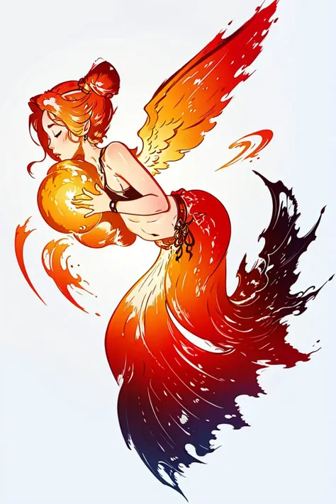 <lora:IlluminatingJabMix:0.7>,
<lora:FF_LoRA:1>, fflogo, white background, simple coloring, red and orange gradient,
masterpiece, best quality, intricate details,
1girl, crystal, solo, stunning female, dainty, elegant, prim, proper, swirling magic, closed eyes, angel wing, perky breast, open stomach, long dress,
-
-
side profile, full body,