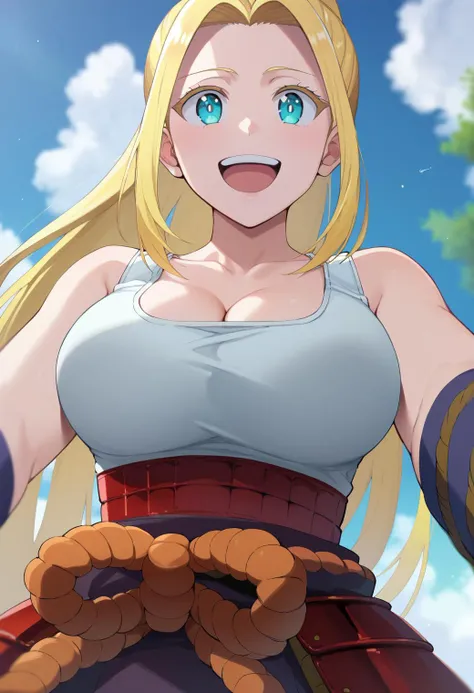 Solo anime amazonian barbarian woman with huge blonde very messy and full hair and an extremely gigantic hourglass figure wearing a ridiculously tiny red bikini and short jeans shorts, ((very very tanned)), very muscular pirate amazonian woman solo, solo, Echiro Oda art, One Piece style, sensual woman, ((absurdly thick bimbo lips)), very ((muscular woman)), ridiculously (((immense breasts))), absurdly small waist, humongously wide hips, beautiful woman, Echiro Oda art style, One Piece art style, absurdly thick thighs, huge hip bones, very very thin waist, stripper pirate, absurdly tall, intimidating woman, ((extremely volumous messy and feral looking hair)), (((extremely exagerated proportions))), in a composition that accentuates her absurd height, hyper hourglass figure, ZZ Cup Breasts Hyper breasts, extremely small bikini and jeans shorts, best quality, feral and extremely messy hyper hair, hyper proportions, absurdly tanned, One Piece art, Echiro Oda art style, Anime art, hentai, nsfw