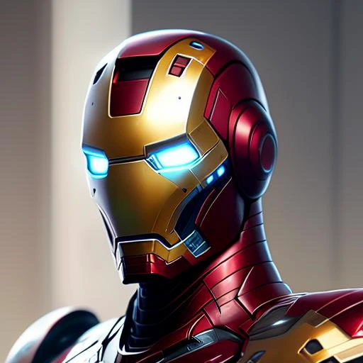 <lora:ppdalns:1> realistic portrait of an iron man pdalns , digital art, trending artstation