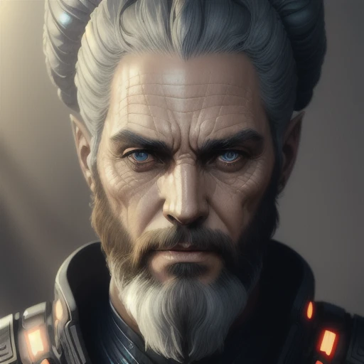 <lora:ppdalns:1.2> realistic portrait of bearded man, as alien pdalns , digital art, trending artstation