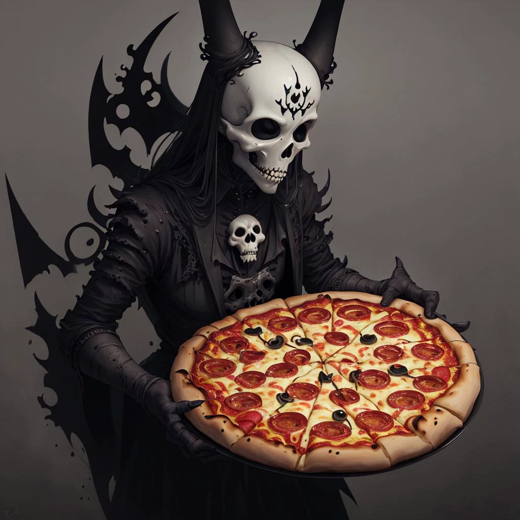 best quality, pizza, gothicpunkai, <lyco:GothicPunkAI:0.7>