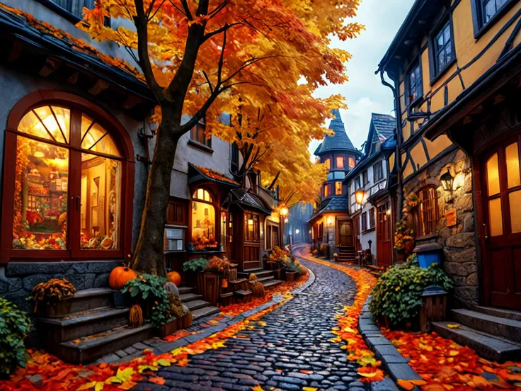 8K, UHD, HDR, cinematic, cinematic image, intricate details, realistic, photo,
Fantasy art style, Ethereal, curving cobblestone path winding between buildings. autumn.
vibrant style, colors that flow and blend,
<lora:RMSDXL_Enhance:0.45>,
<lora:add-detail-xl:0.8>,
<lora:RMSDXL_Darkness_Cinema:0.5>,
<lora:RMSDXL_Creative:0.8>,