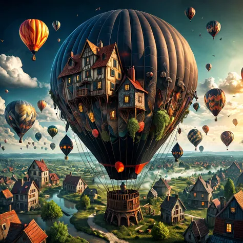 8K, UHD, HDR, intricate details, photo,
Closeup of a hot air balloon with many little houses sprouting out of it.
Fantasy style. Fantasy dreamlike art. Surreal Harmony. Rustic.
<lora:RMSDXL_Enhance:0.45>,
<lora:add-detail-xl:0.8>,
<lora:The_Dark_Side_of_the_Earth:0.3>
<lora:SurrealHarmony:1>