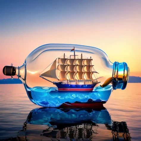 masterpiece, ship in a bottleship, 8K, <lora:BottleShip_1000steps:0.8>