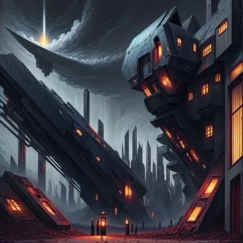 cottagecore, (anime:0.8), (cult of cthulhu:0.5), (futurism:1.3), (dread:0.5), (impressionist:1.1), ethereal, eerie, (suggestive:1.3),(depressing:1.4), (cute:1.3), (surreal:1.1), disturbing, (fascinating:1.3), (black:1.2), (maroon :1.2), (navy:1.2), (orange:0.8)