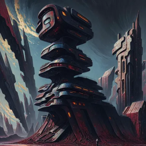 cottagecore, (anime:0.8), (cult of cthulhu:0.5), (futurism:1.3), (dread:0.5), (impressionist:1.1), ethereal, eerie, (suggestive:1.3),(depressing:1.4), (cute:1.3), (surreal:1.1), disturbing, (fascinating:1.3), (black:1.2), (maroon :1.2), (navy:1.2), (orange:0.8)