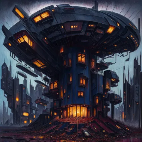 cottagecore, (anime:0.8), (cult of cthulhu:0.5), (futurism:1.3), (dread:0.5), (impressionist:1.1), ethereal, eerie, (suggestive:1.3),(depressing:1.4), (cute:1.3), (surreal:1.1), disturbing, (fascinating:1.3), (black:1.2), (maroon :1.2), (navy:1.2), (orange:0.8)