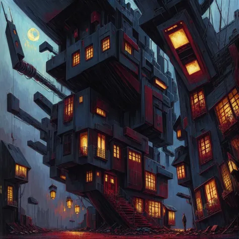 cottagecore, (anime:0.8), (cult of cthulhu:0.5), (futurism:1.3), (dread:0.5), (impressionist:1.1), ethereal, eerie, (suggestive:1.3),(depressing:1.4), (cute:1.3), (surreal:1.1), disturbing, (fascinating:1.3), (black:1.2), (maroon :1.2), (navy:1.2), (orange:0.8)