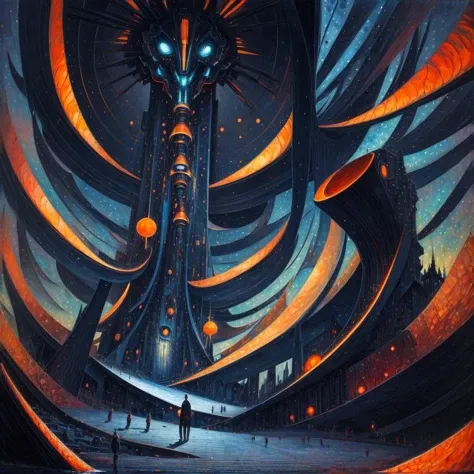 (anime:0.8), (dread:0.45), (cult of cthulhu:0.7), (geometric:0.7), (futurism:1.1), cottagecore,  (impressionist),(colorful:1.2), detailed, majestic, breathtaking, (suggestive:1.3),(depressing:1.3), (cute:1.2), enticing, (irresistible:1.3), disturbing, fascinating, (black1.3), (navy:1.2), (orange:1.1), (surreal:1.2)