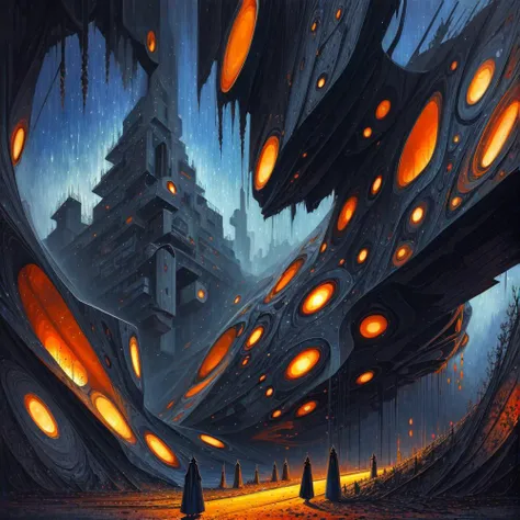 (anime:0.8), (dread:0.45), (cult of cthulhu:0.7), (geometric:0.7), (futurism:1.1), cottagecore, (impressionist),(colorful:1.2), detailed, majestic, breathtaking, (suggestive:1.3),(depressing:1.3), (cute:1.2), enticing, (irresistible:1.3), disturbing, fascinating, (black1.3), (navy:1.2), (orange:1.1), (surreal:1.2)