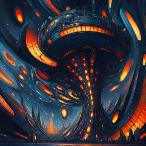 (anime:0.8), (dread:0.45), (cult of cthulhu:0.7), (geometric:0.7), (futurism:1.1), cottagecore, (impressionist),(colorful:1.2), detailed, majestic, breathtaking, (suggestive:1.3),(depressing:1.3), (cute:1.2), enticing, (irresistible:1.3), disturbing, fascinating, (black1.3), (navy:1.2), (orange:1.1), (surreal:1.2)