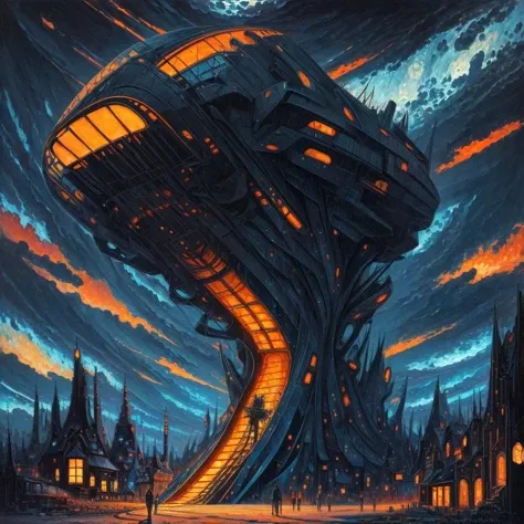 (anime:0.8), (dread:0.45), (cult of cthulhu:0.7), (geometric:0.7), (futurism:1.1), cottagecore, (impressionist),(colorful:1.2), detailed, majestic, breathtaking, (suggestive:1.3),(depressing:1.3), (cute:1.2), enticing, (irresistible:1.3), disturbing, fascinating, (black1.3), (navy:1.2), (orange:1.1), (surreal:1.2)