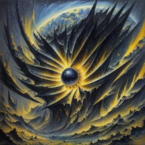 (anime:1.2), (post-apocalypse:0.8), (cult of cthulhu:0.9), (futurism:1.2), (impressionist),(colorful:1.2), detailed, (majestic), ethereal, (sophisticated:1.2), (suggestive:1.5),(depressing:1.3), (cute:1.2), enticing, (irresistible:1.3), disturbing, fascinating, (black:1.3), (navy:1.2), (yellow:1.1), (surreal:1.15), (eerie:1.1)