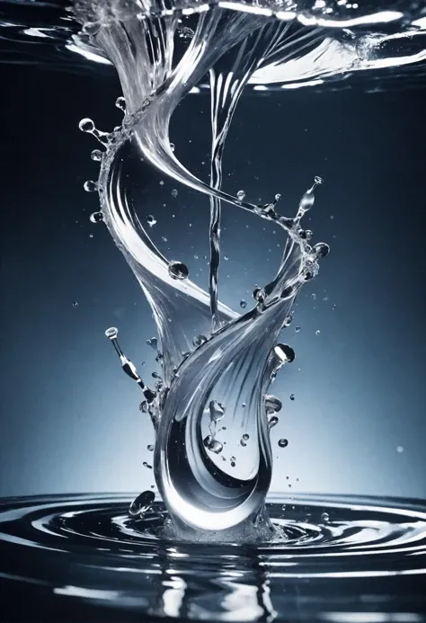 (a photo of music notes formed by splashing water:1.2), photo, film still, 4k, (water in the shape of music notes:1.1), cyberpunk aesthetic, urban energy, futuristic vibe, highly detailed, in a futuristic cityscape, vibrant neon colors, dynamic composition, reflective surfaces, rain-soaked streets, immersive, captivating