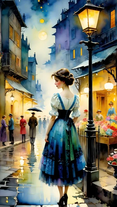 All the pretty things at night patchwork art by pino daeni, Florence Harrison, Maud Lewis, caia Koopman, endre penovac, catrin welz-stein, Jean Baptiste monge, Margaret Macdonald Mackintosh, sascalia, Amy sol. Watercolor impasto, Highly detailed, intricate, crossed colors, beautiful, high definition, fantastic view. 3d, iridescent Watercolors and Ink, intricate details, volumetric lighting elegant intricate beautiful award winning fantastic view ultra detailed high definition Iridescent watercolor and ink<lora:xl_more_art-full_v1:0.5>