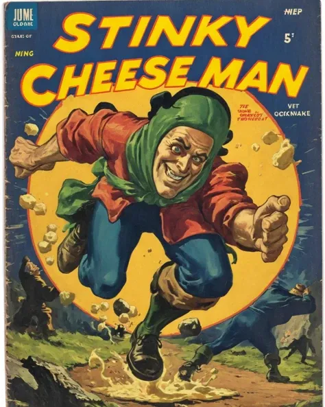 <lora:Wiz-VintageComicBookCover_v01:1> Vintage comic book cover of "Toke Tales"