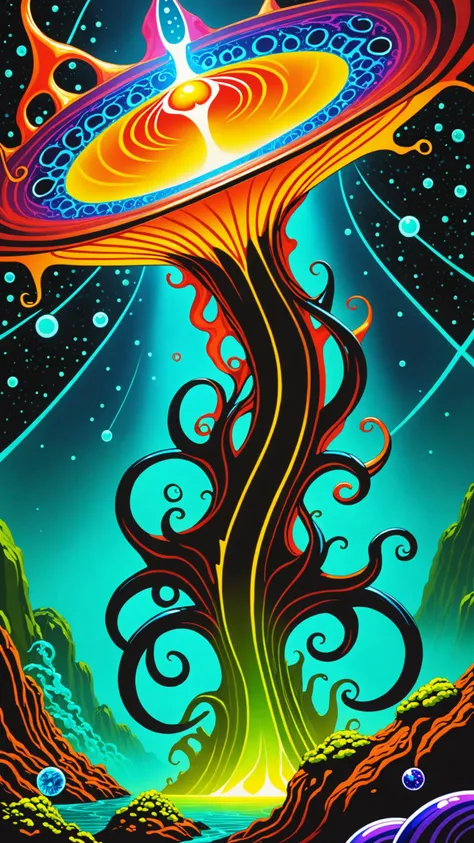 famous artwork (by julie baroh:1.4), (fractal art:1.0), fantasy style, seen here is the wondrous (amphibic:1.2) gross warplobber with its psorbified quizzleflarp and (sleek, streamlined features:1.2), it prefers to drezzle next to one of the colorful and frequently (erupting geysers:1.4) of the blampfchoddering exoplanet new grinflob, masterpiece, best quality, ultra detailed